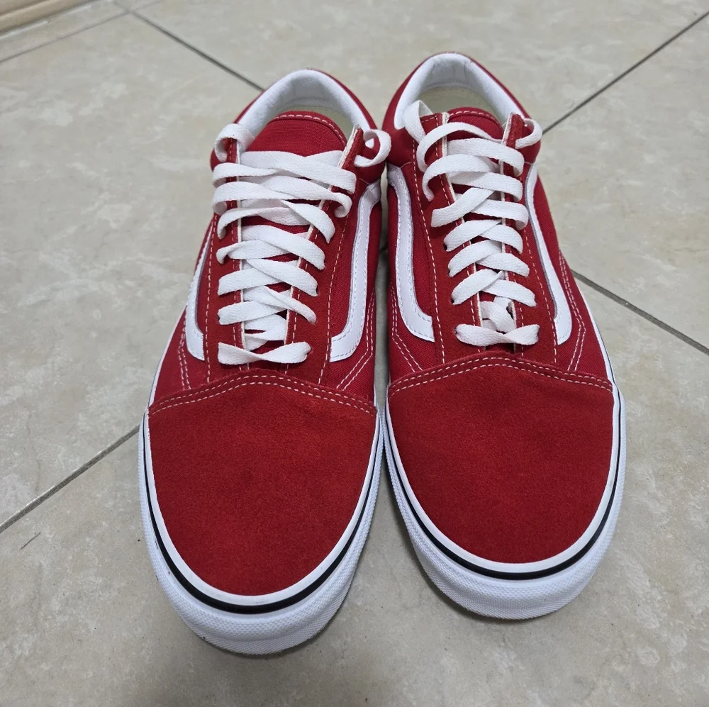 Vans Old Skool Racing Red Low Top Skate Shoe - Picture 4 of 8